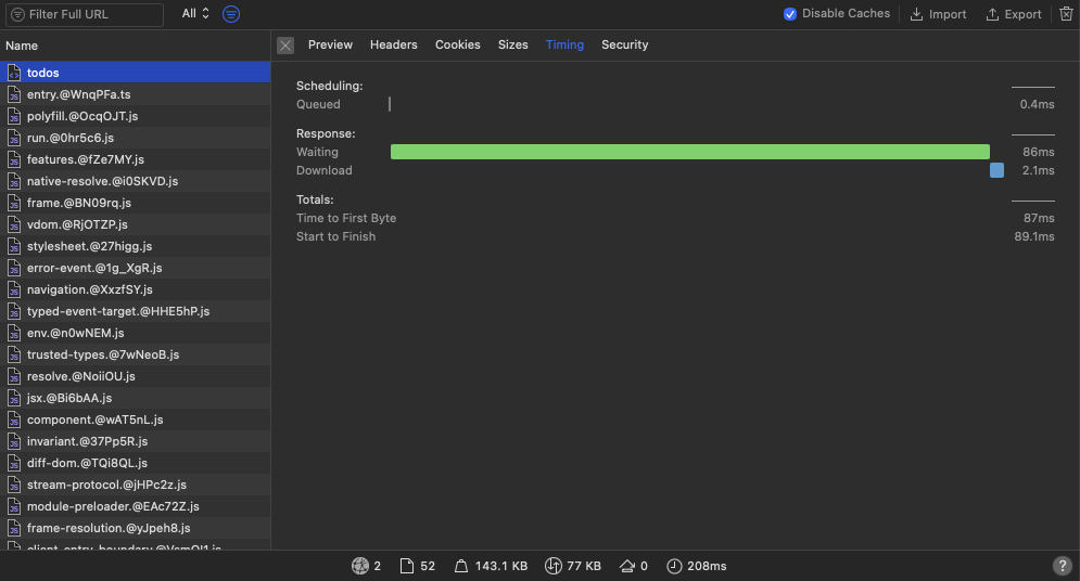 Warmed with hard refresh behind CloudFront - timeline